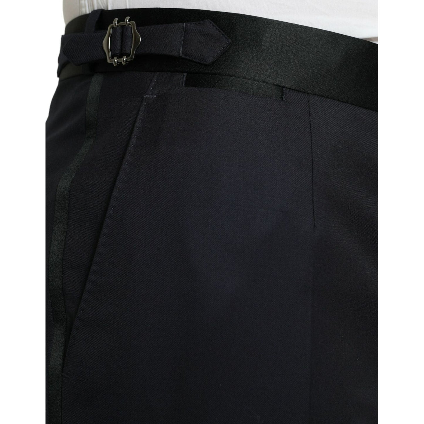 Dolce & Gabbana Elegant Wool-Silk Blend Cropped Dress Pants Dolce & Gabbana Black