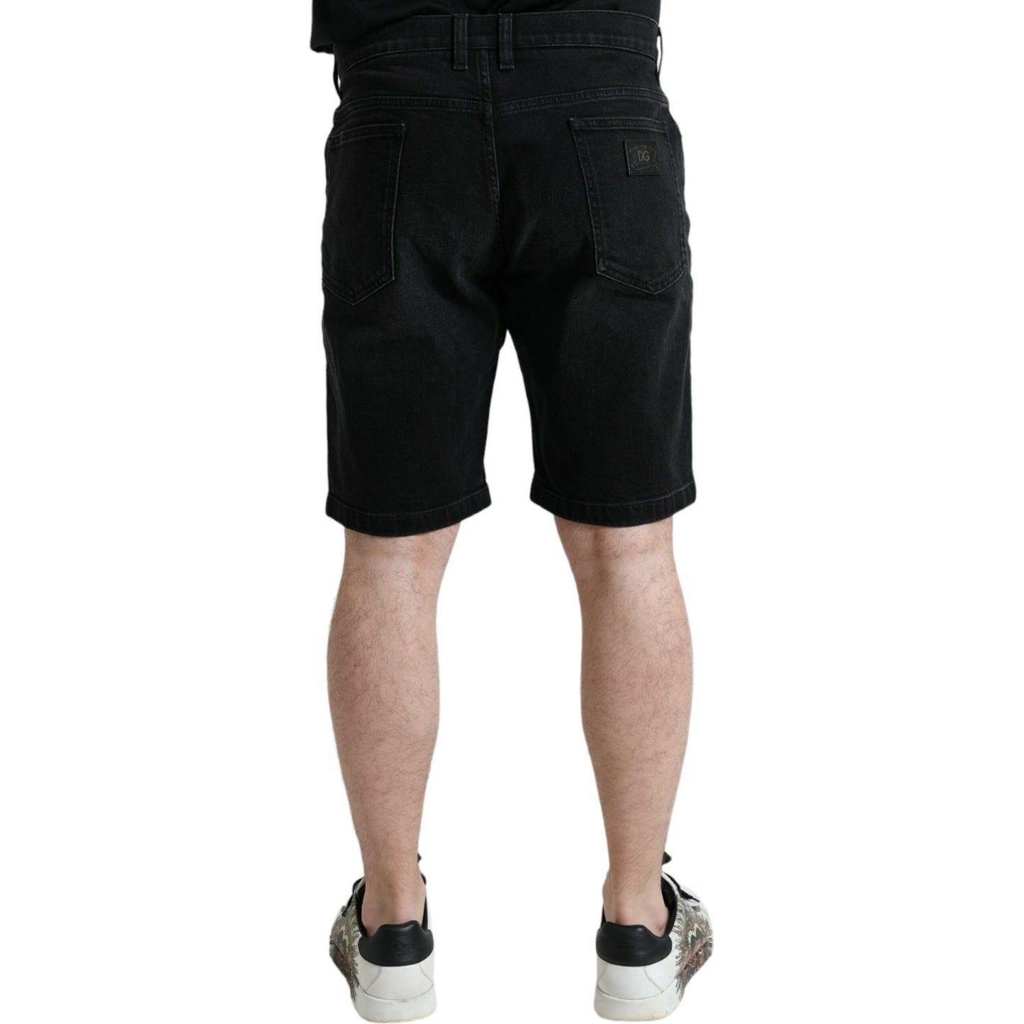 Dolce & Gabbana Chic Black Bermuda Denim Shorts Dolce & Gabbana Black