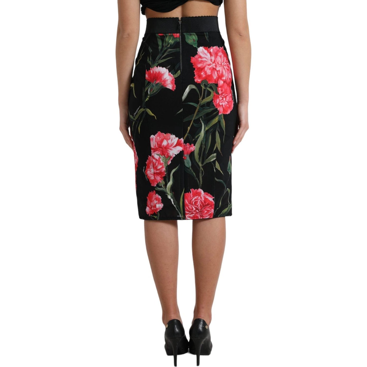 Dolce & Gabbana Floral High Waist Pencil Skirt Dolce & Gabbana Rosy Brown