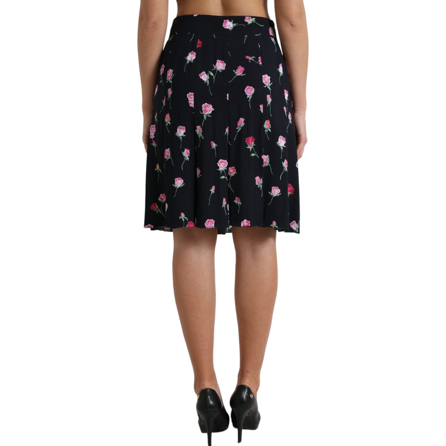 Dolce & Gabbana Elegant Floral A-Line Knee-Length Skirt Dolce & Gabbana Dark Slate Gray