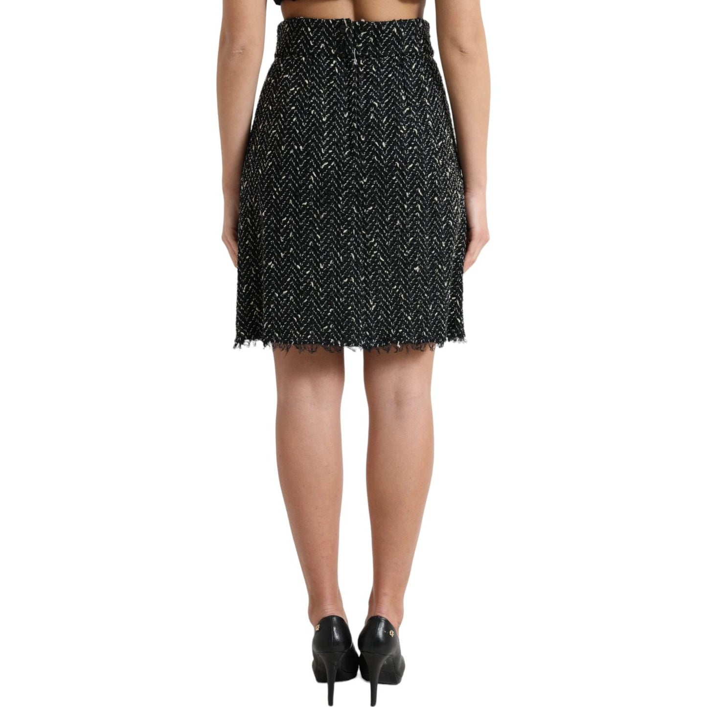 Dolce & Gabbana Elegant Tweed High-Waist Mini Skirt Dolce & Gabbana Tan