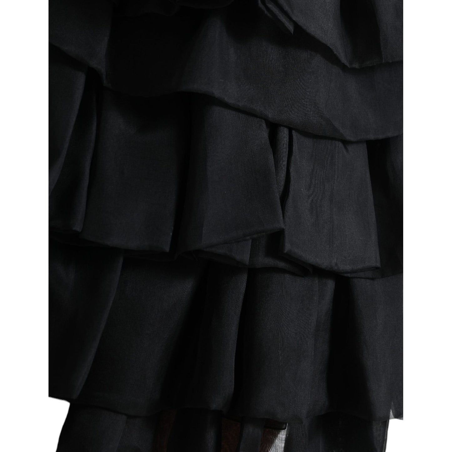 Dolce & Gabbana Elegant Tiered A-Line Mini Skirt Dolce & Gabbana Black