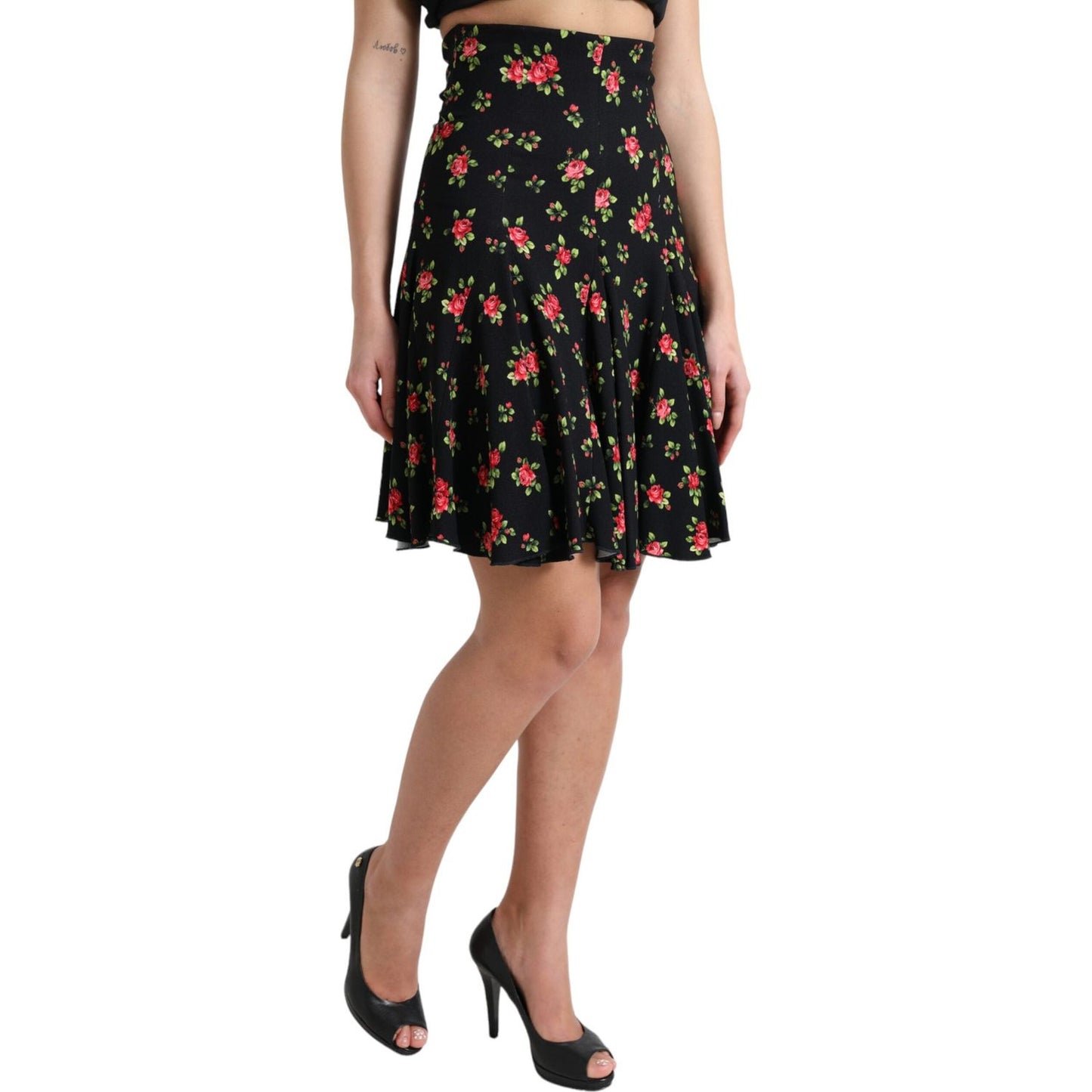 Dolce & Gabbana Floral A-Line Mini Skirt with High Waist Dolce & Gabbana Tan