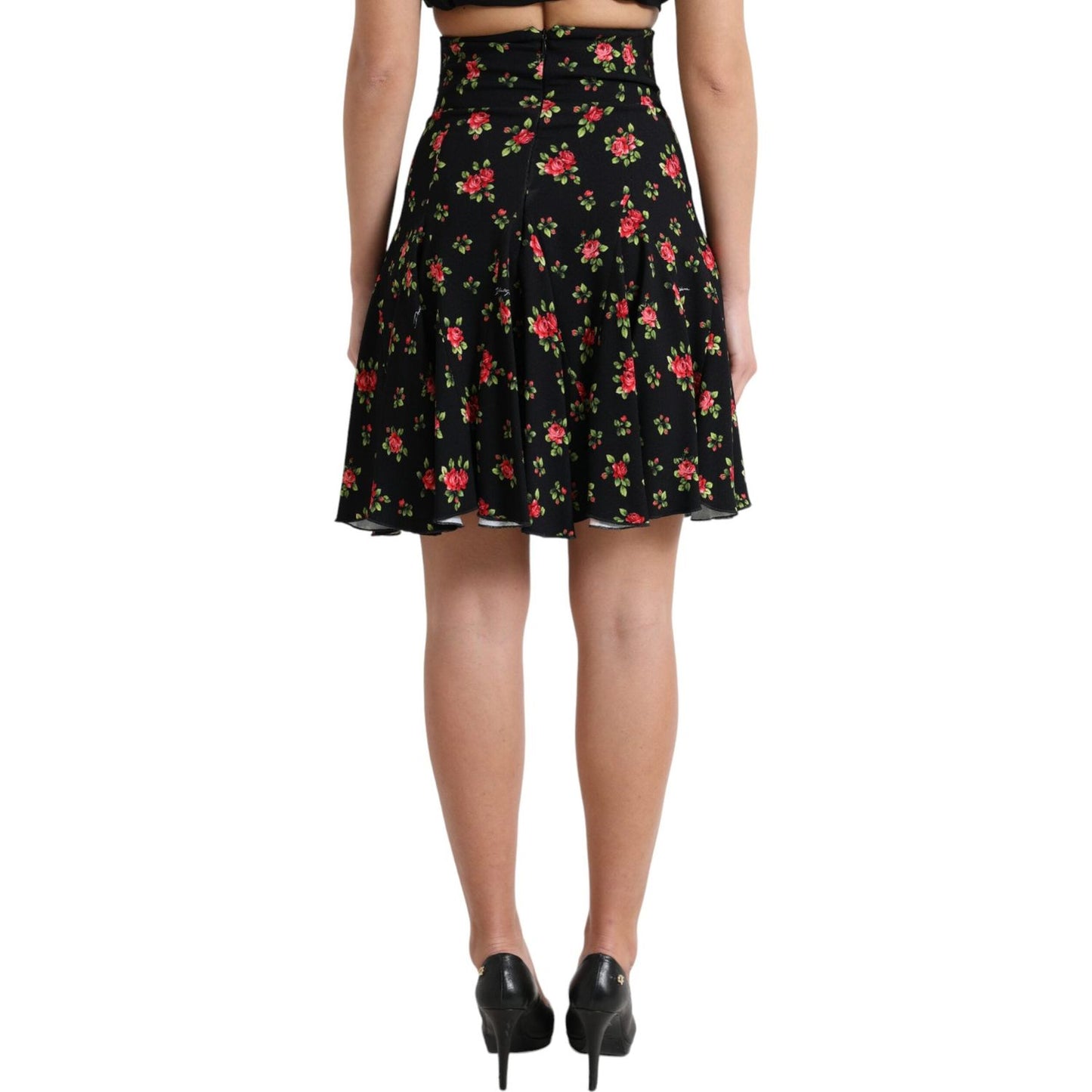 Dolce & Gabbana Floral A-Line Mini Skirt with High Waist Dolce & Gabbana Rosy Brown