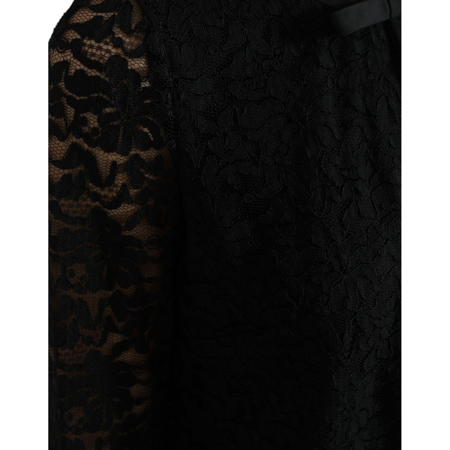 Dolce & Gabbana Elegant Floral Lace Long Sleeve Top Dolce & Gabbana Black