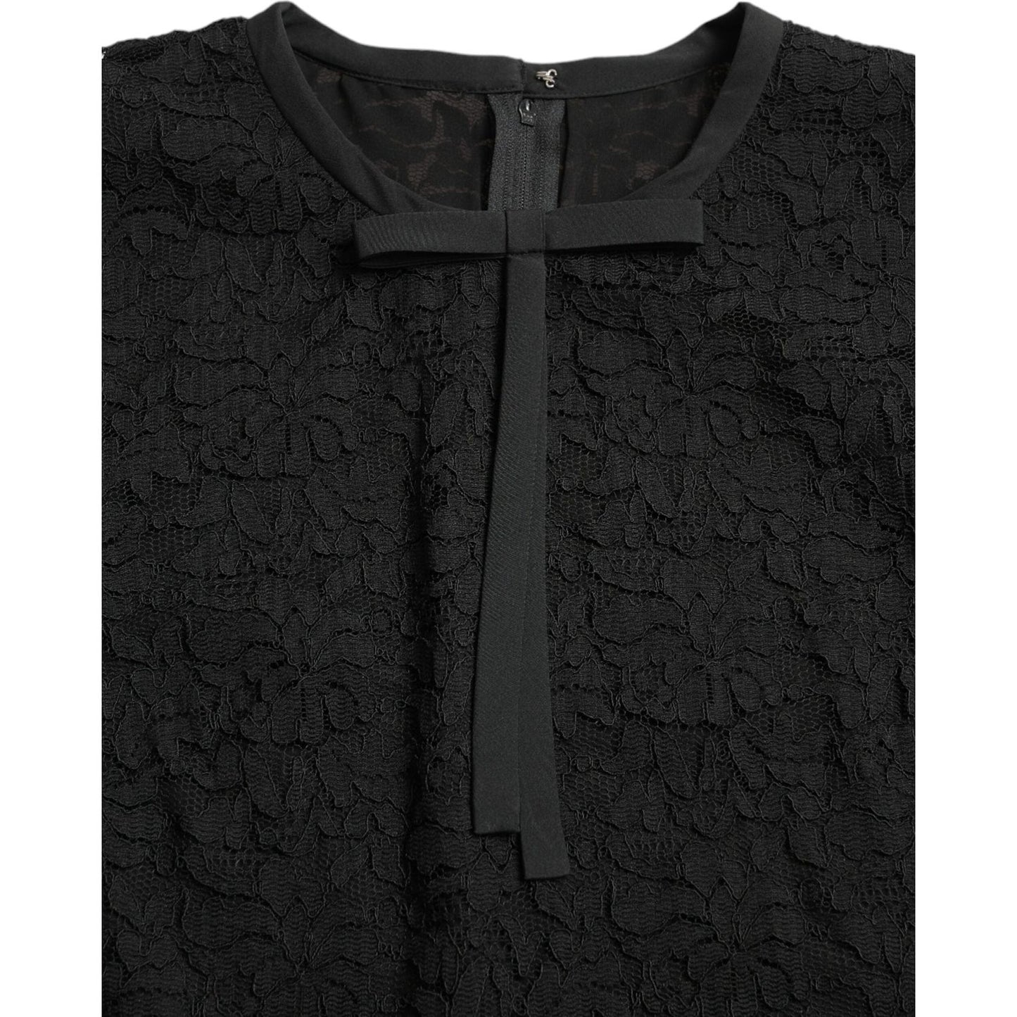 Dolce & Gabbana Elegant Floral Lace Long Sleeve Top Dolce & Gabbana Black