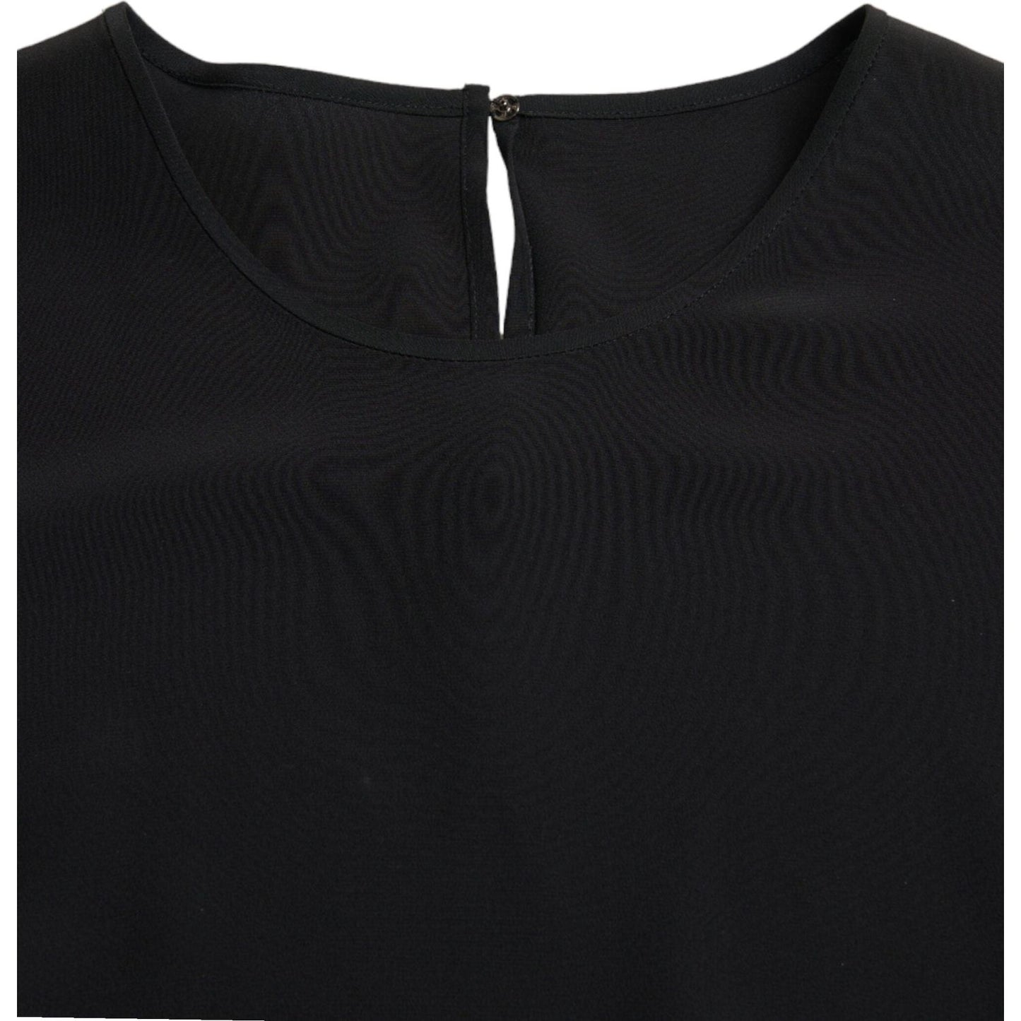 Dolce & Gabbana Elegant Silk Blend Round Neck Blouse Dolce & Gabbana Black