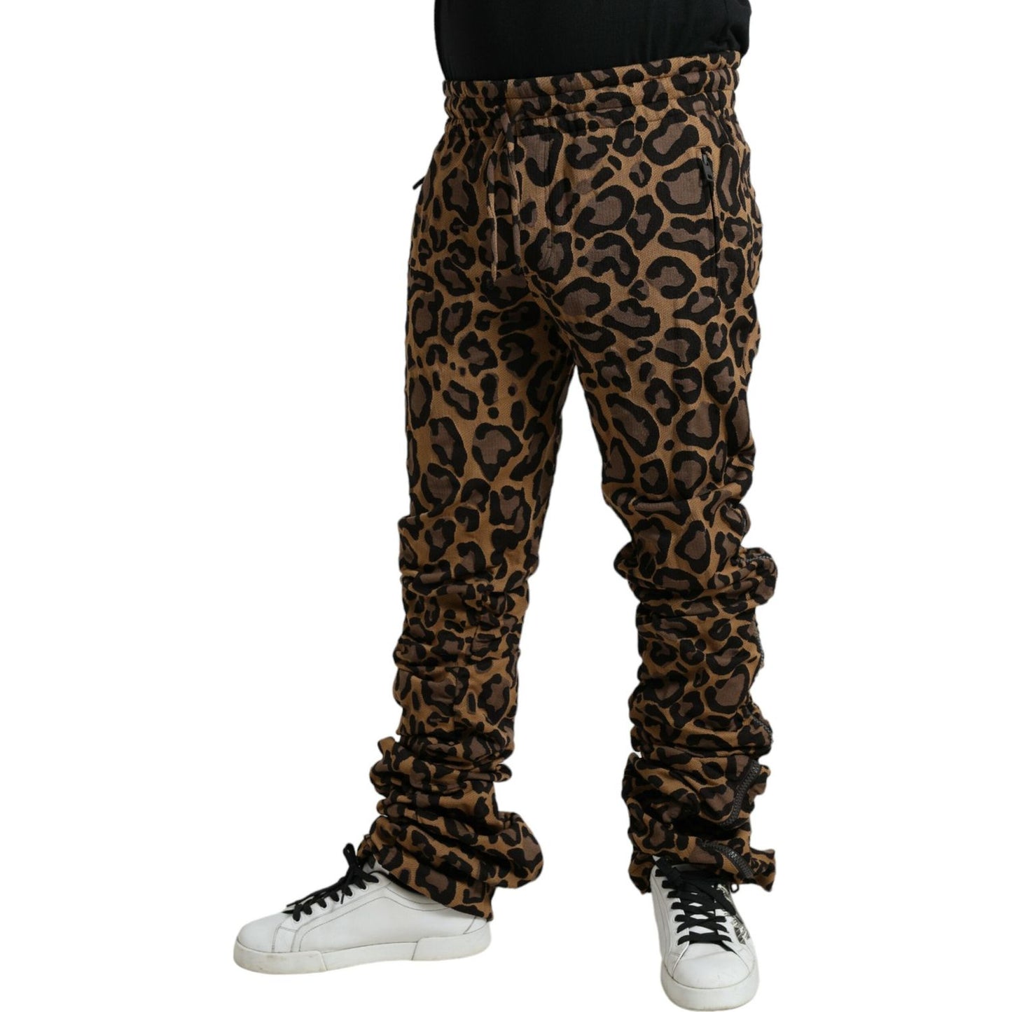 Dolce & Gabbana Chic Leopard Print Jogger Pants Dolce & Gabbana Black