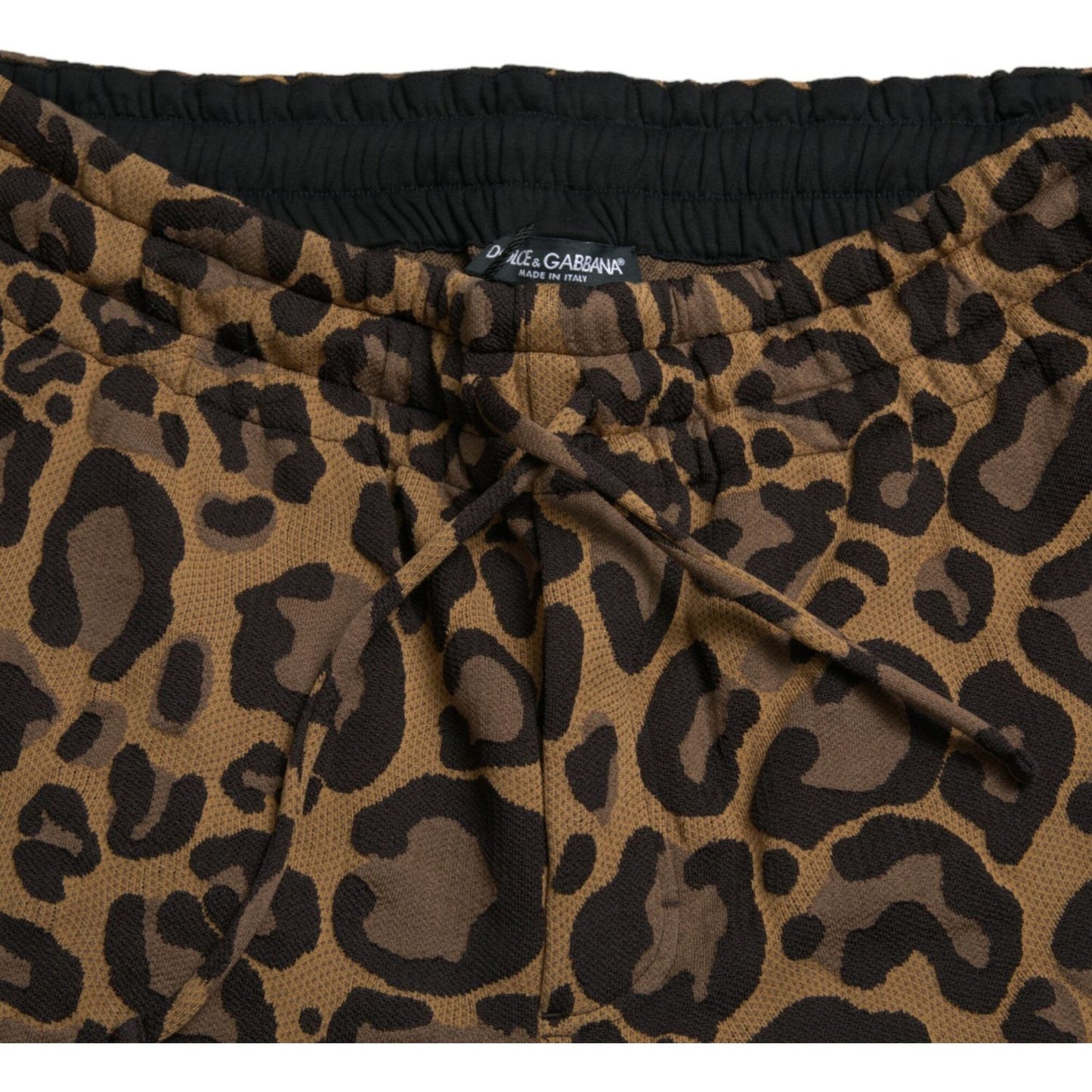 Dolce & Gabbana Chic Leopard Print Jogger Pants Dolce & Gabbana Black