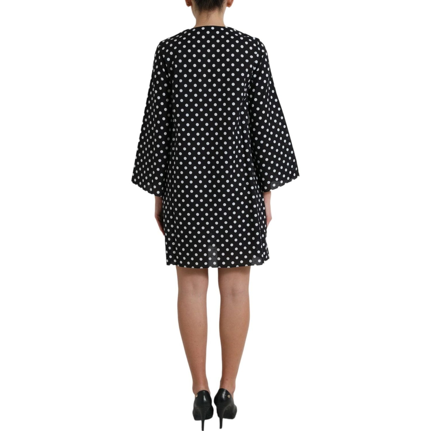 Dolce & Gabbana Elegant Polka Dot Shift Mini Dress Dolce & Gabbana Rosy Brown