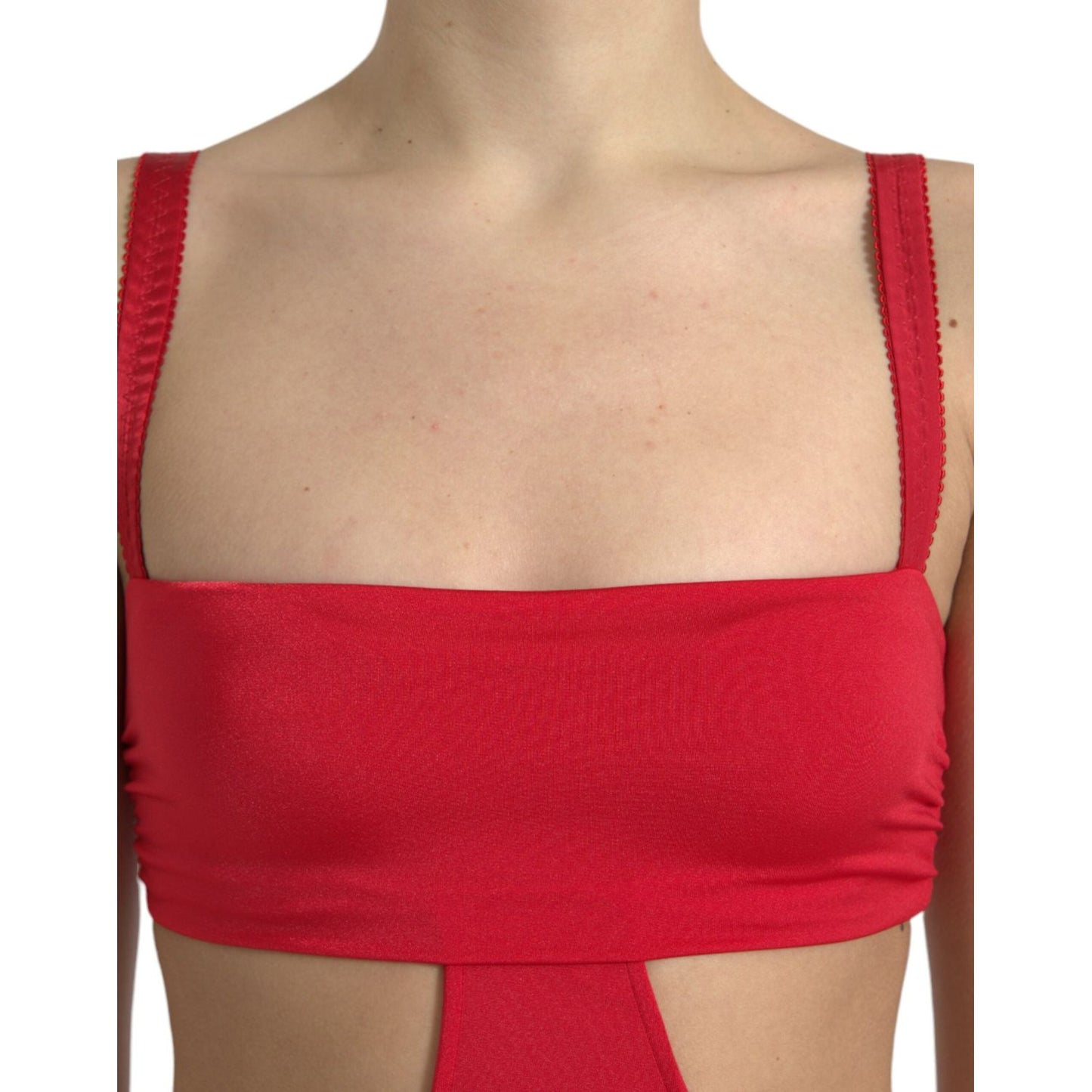 Dolce & Gabbana Exquisite Red Cut Out Bodycon Mini Dress Dolce & Gabbana Rosy Brown
