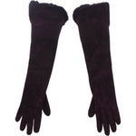 Dolce & Gabbana Purple Mink Fur Goatskin Suede Leather Gloves MOM11456-1