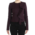 GF Ferre Purple Ruched Jacket Coat Blazer Short SIG11597-1