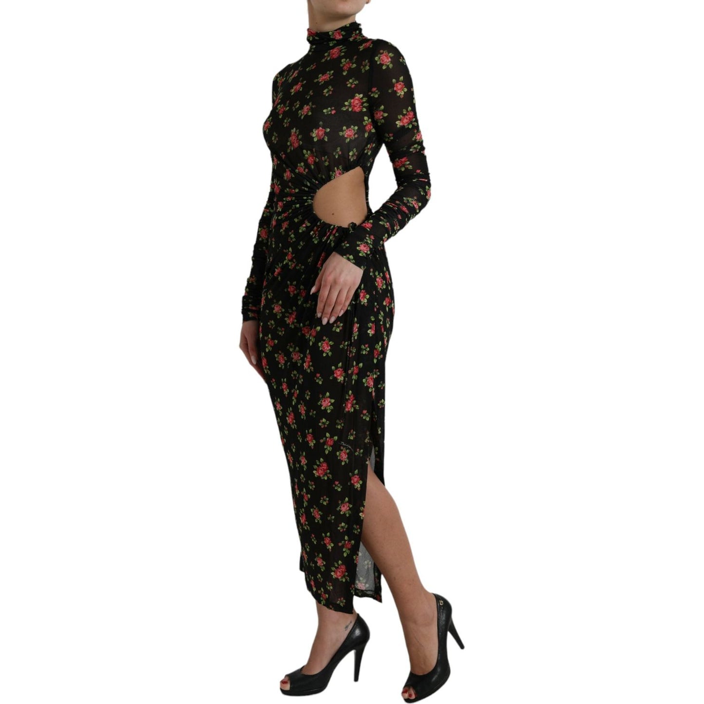 Dolce & Gabbana Elegant Floral Sheath Dress Dolce & Gabbana Rosy Brown