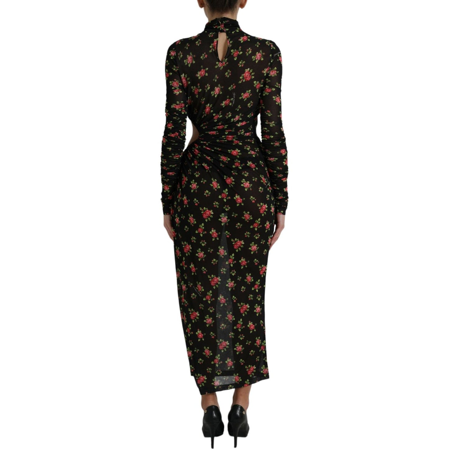 Dolce & Gabbana Elegant Floral Sheath Dress Dolce & Gabbana Black