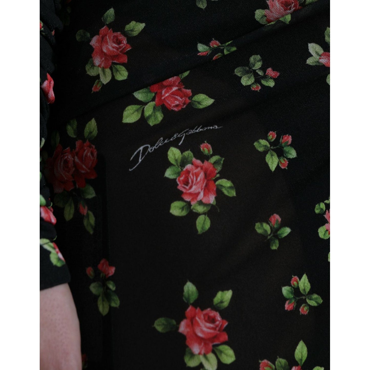 Dolce & Gabbana Elegant Floral Sheath Dress Dolce & Gabbana Black