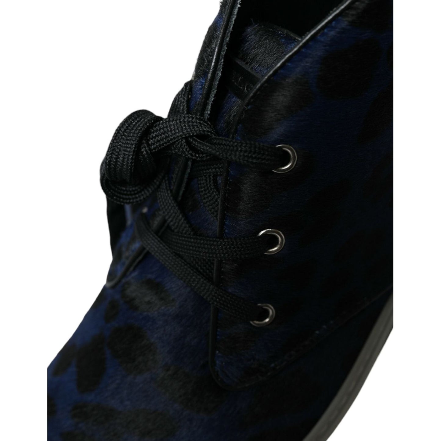 Dolce & Gabbana Chic Blue Leopard Print Mid-Top Sneakers Dolce & Gabbana Black