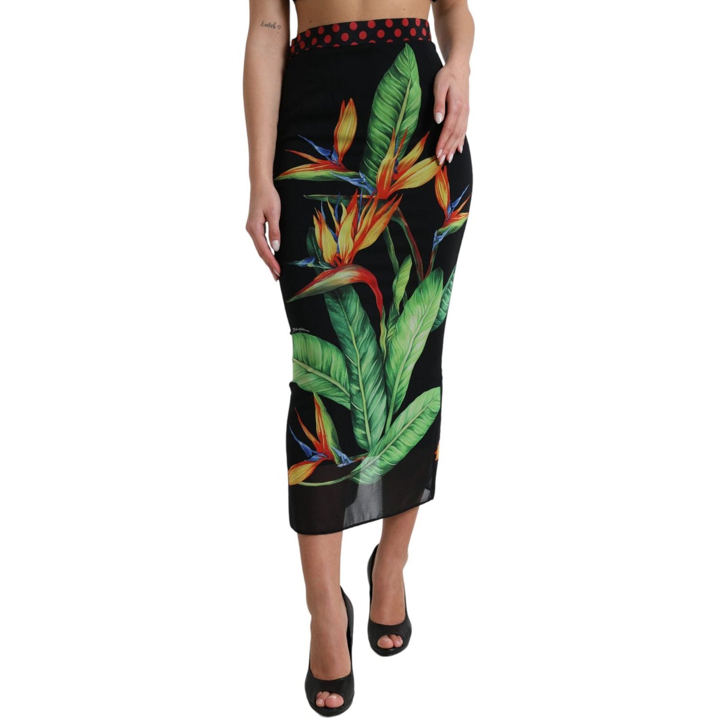 Dolce & Gabbana Floral High Waist Silk Midi Skirt Dolce & Gabbana Rosy Brown