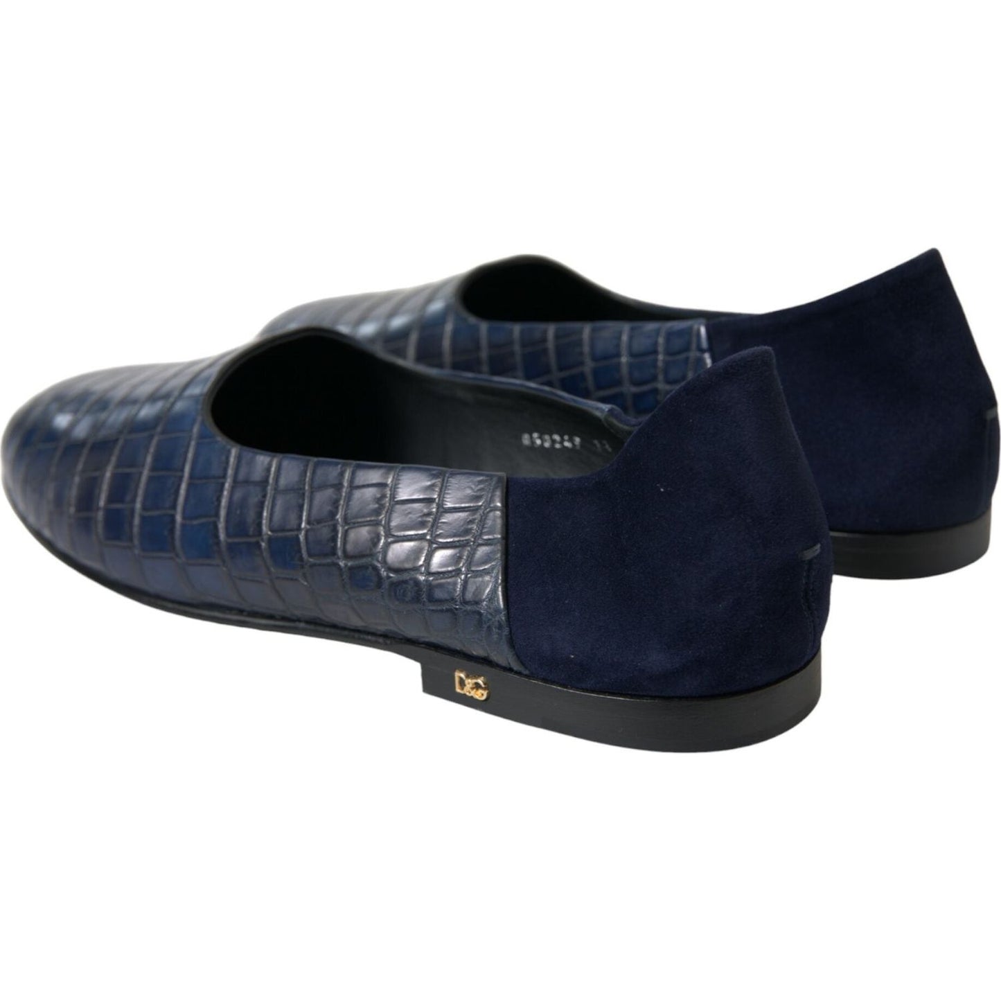 Dolce & Gabbana Elegant Blue Crocodile Leather Loafers Dolce & Gabbana Dark Slate Gray