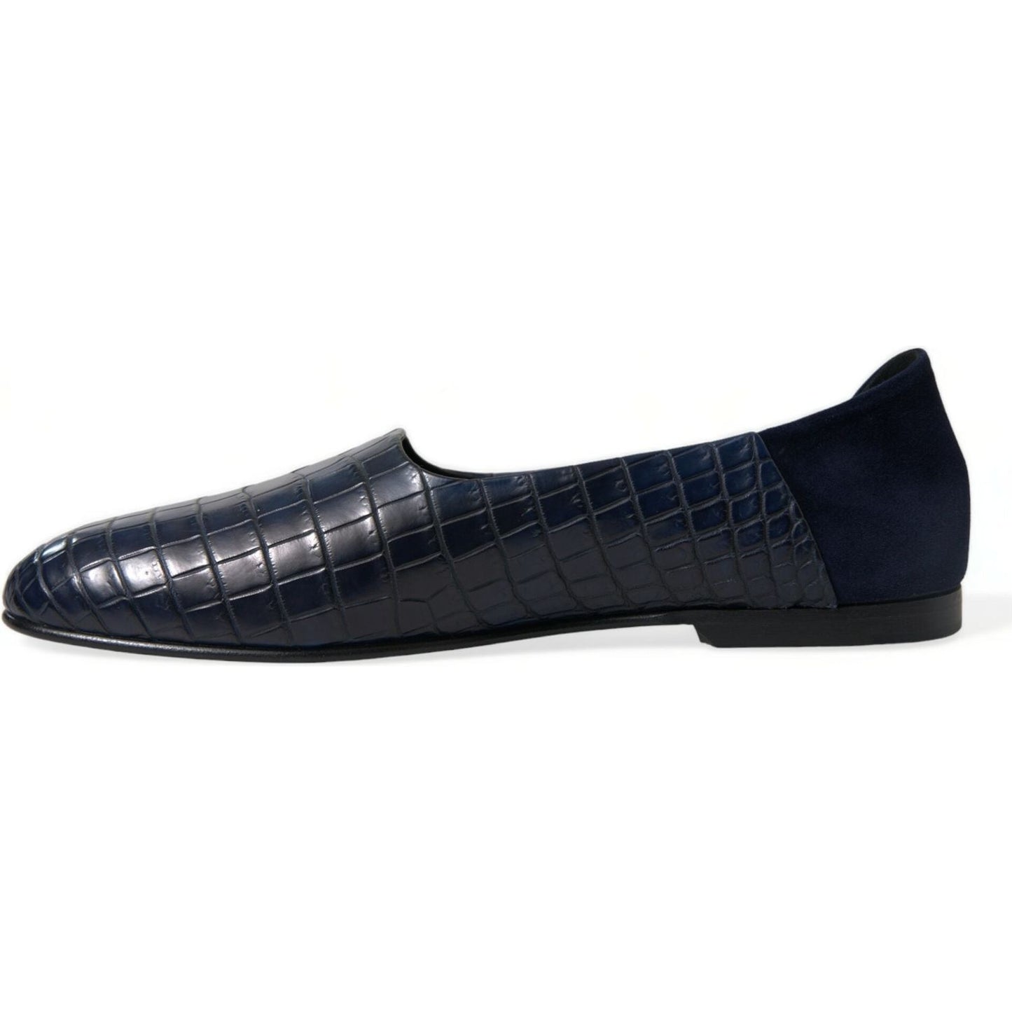 Dolce & Gabbana Elegant Blue Crocodile Leather Loafers Dolce & Gabbana Dark Slate Gray