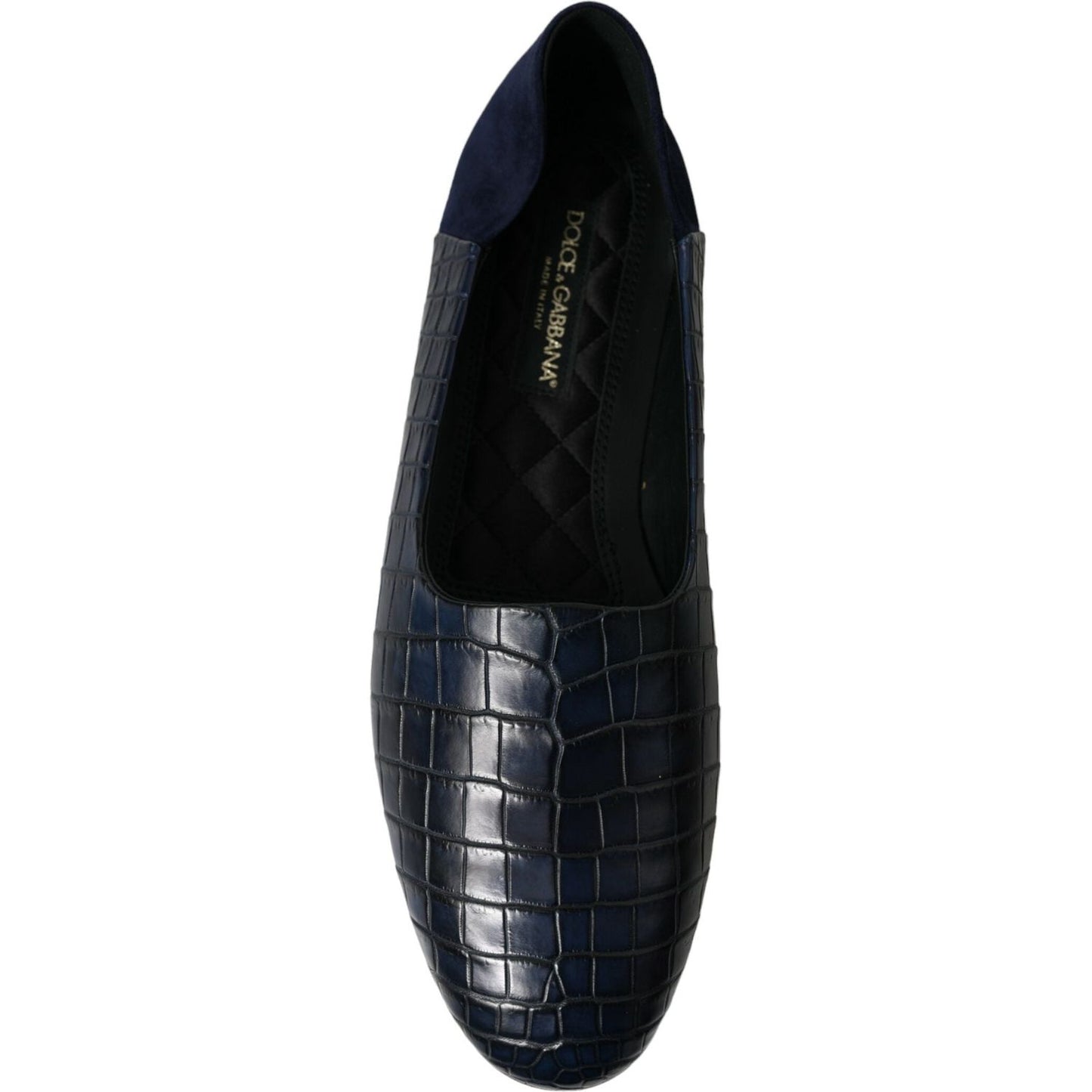 Dolce & Gabbana Elegant Blue Crocodile Leather Loafers Dolce & Gabbana Black