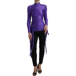 Dolce & Gabbana Purple Nylon Stretch Slim Long Sleeves Top TSH84292-40