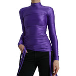 Dolce & Gabbana Purple Nylon Stretch Slim Long Sleeves Top TSH84292-40