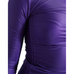 Dolce & Gabbana Purple Nylon Stretch Slim Long Sleeves Top TSH84292-40