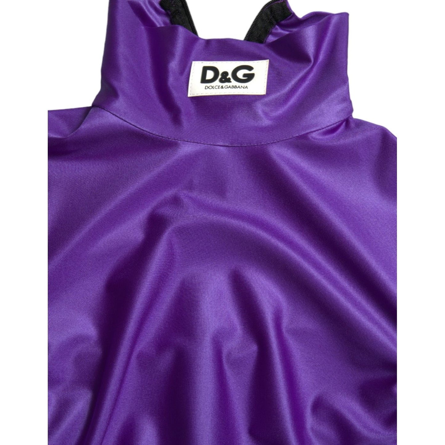 Dolce & Gabbana Purple Nylon Stretch Slim Long Sleeves Top TSH84292-40
