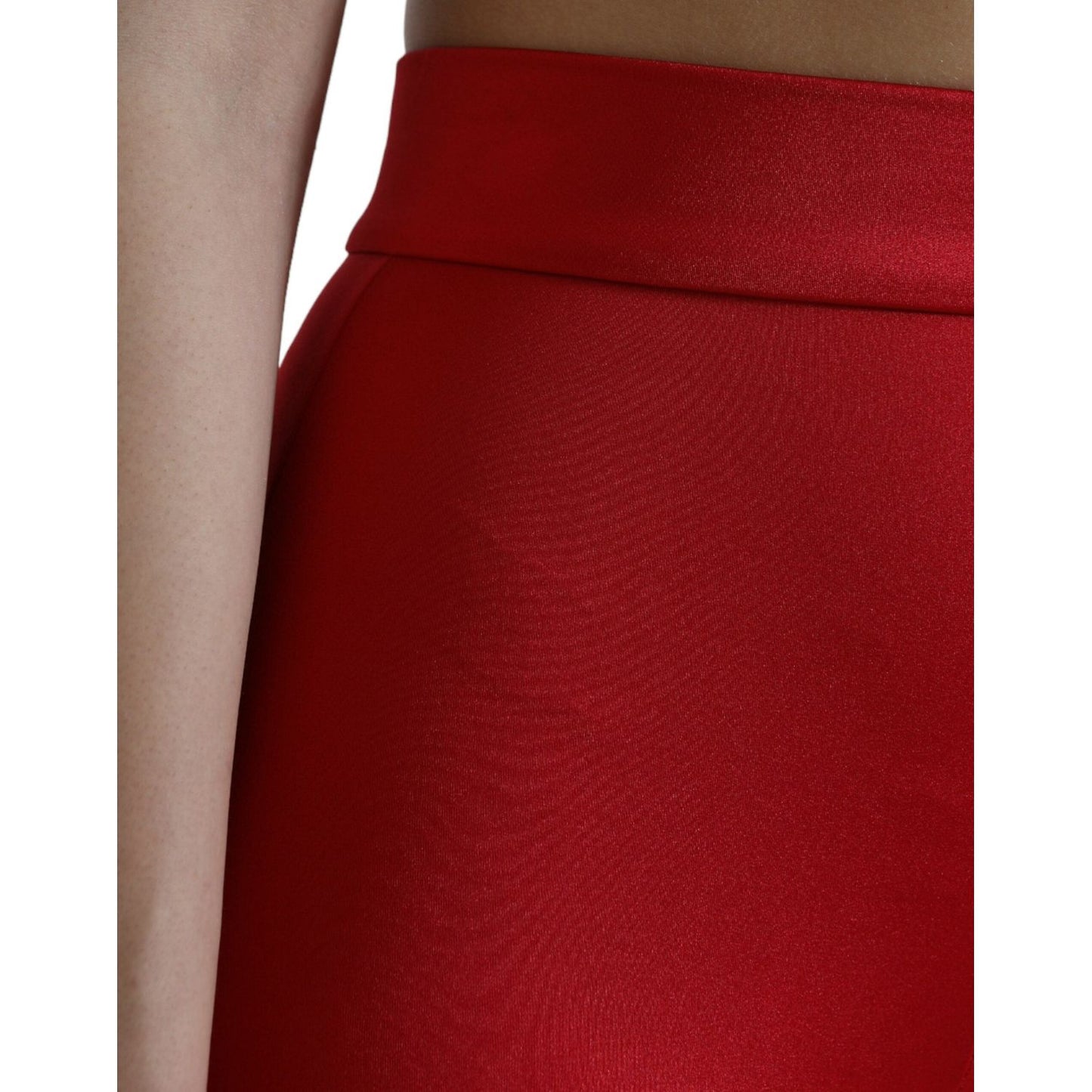 Dolce & Gabbana Chic Red High Waist Leggings Pants Dolce & Gabbana Dark Red