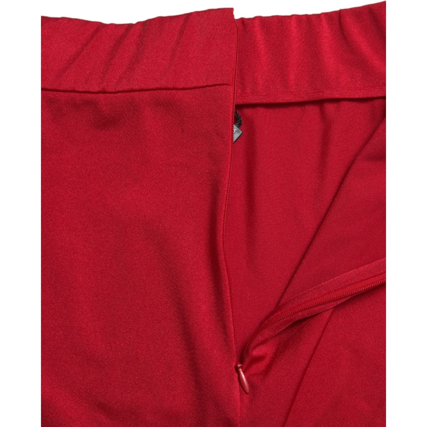 Dolce & Gabbana Chic Red High Waist Leggings Pants Dolce & Gabbana Firebrick