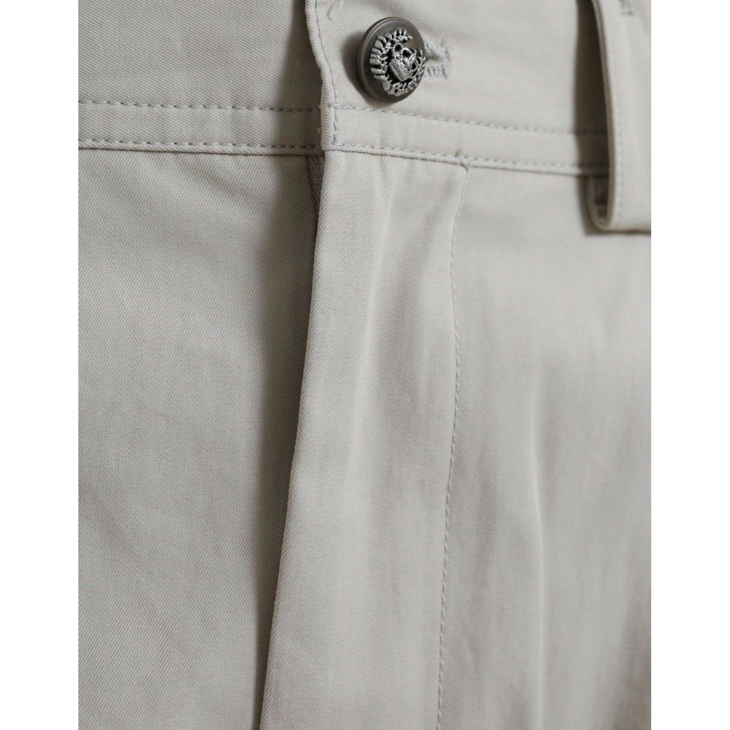 Dolce & Gabbana High-Waisted Tapered Fashion Pants - Beige Dolce & Gabbana Dark Gray