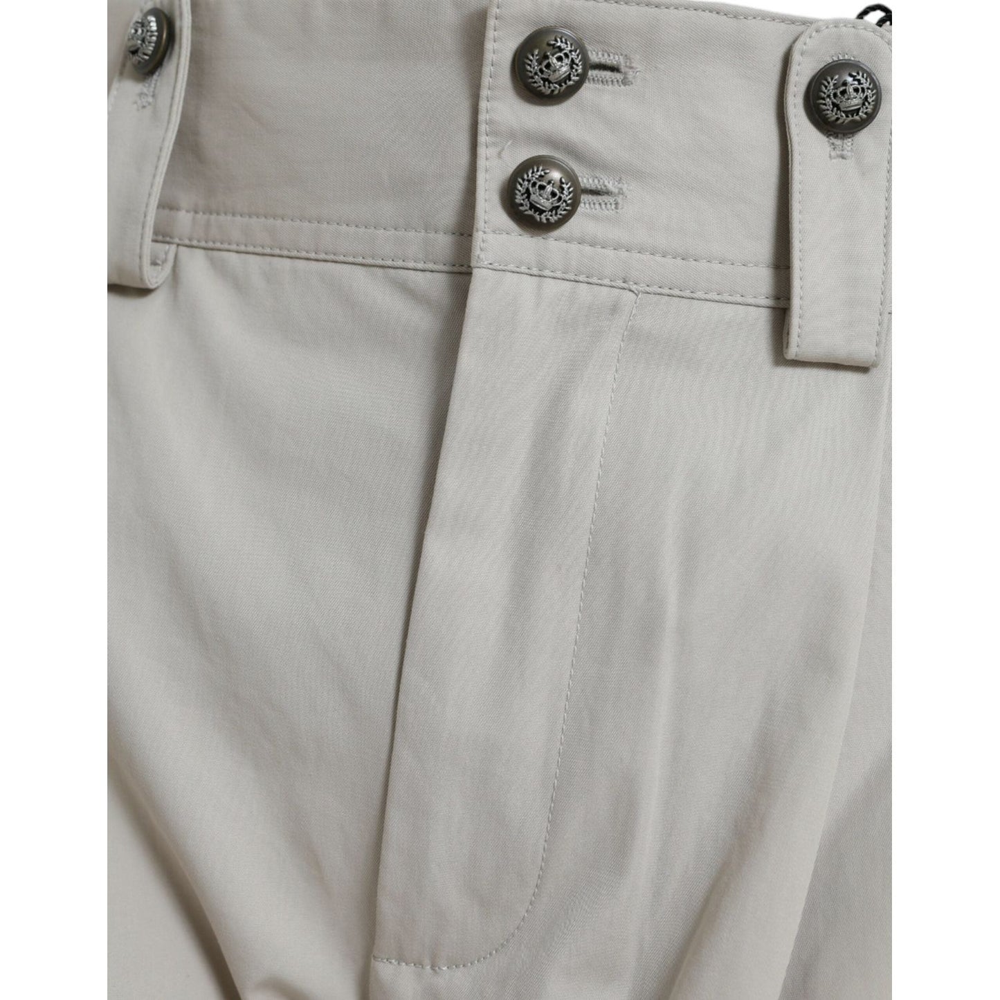 Dolce & Gabbana High-Waisted Tapered Fashion Pants - Beige Dolce & Gabbana Dark Gray