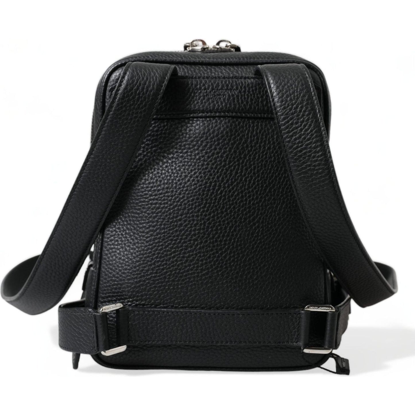 Dolce & Gabbana Chic Black Calf Leather Small Backpack Dolce & Gabbana Black