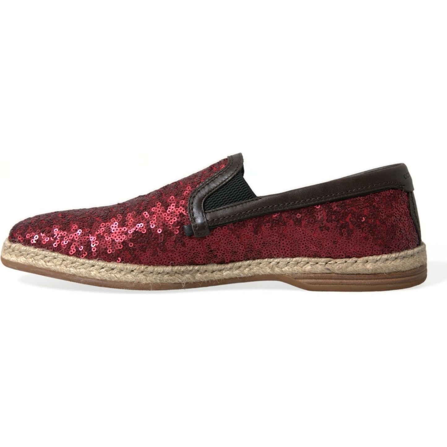 Dolce & Gabbana Red Sequined Leather Loafers Dolce & Gabbana Dark Slate Gray