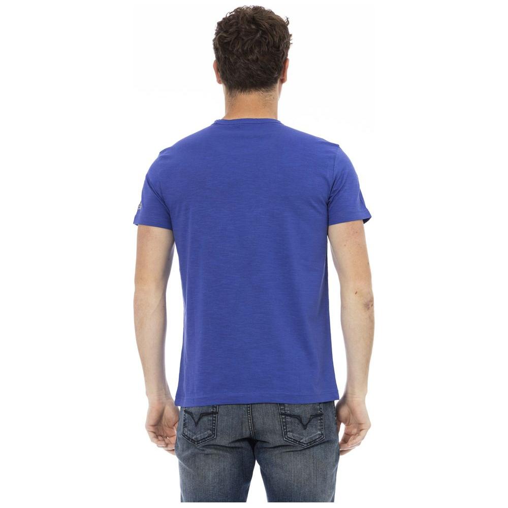 Trussardi Action Blue Cotton Men T-Shirt Trussardi Action Dark Slate Blue