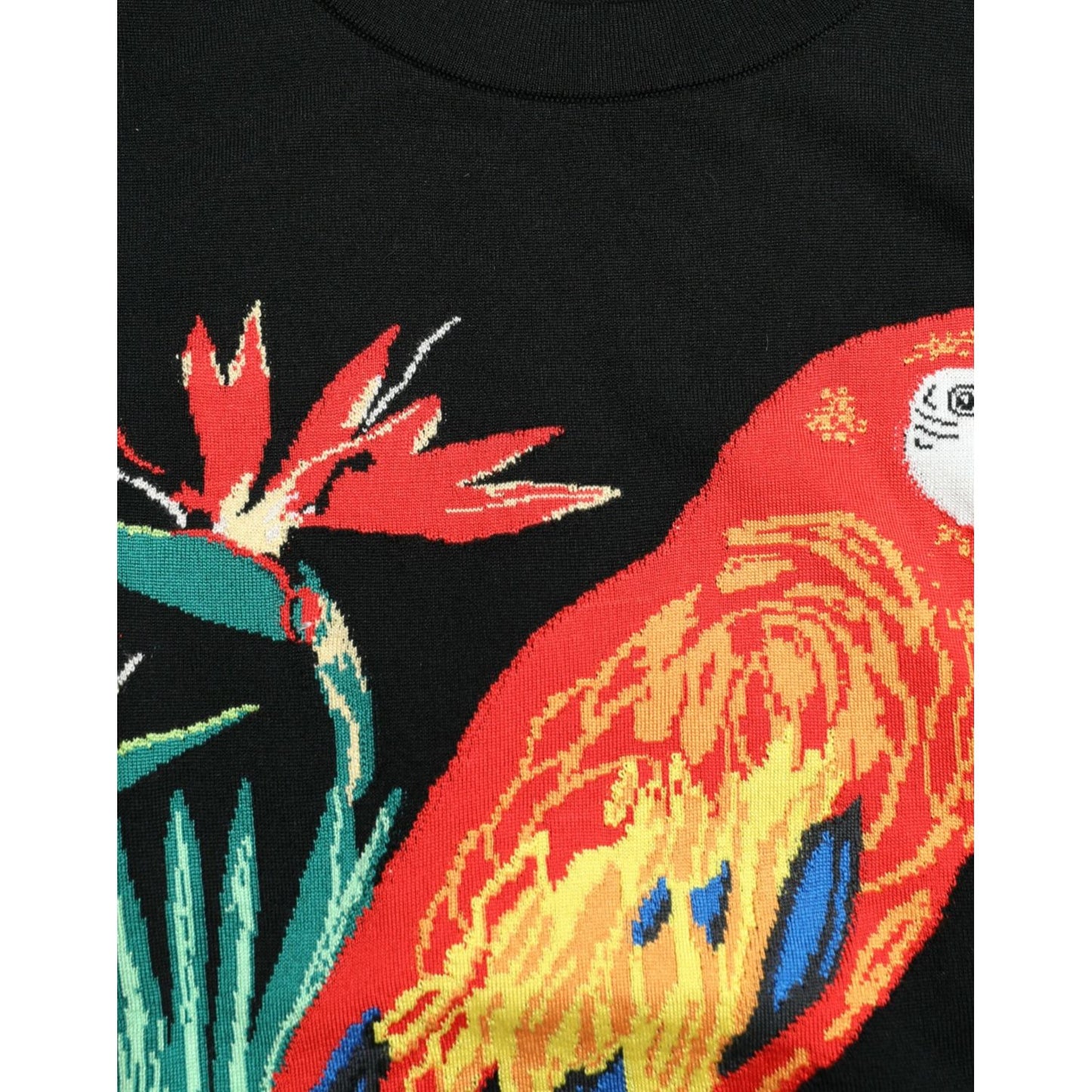 Dolce & Gabbana Elegant Jungle Print Crew Neck Tank Top Dolce & Gabbana Black