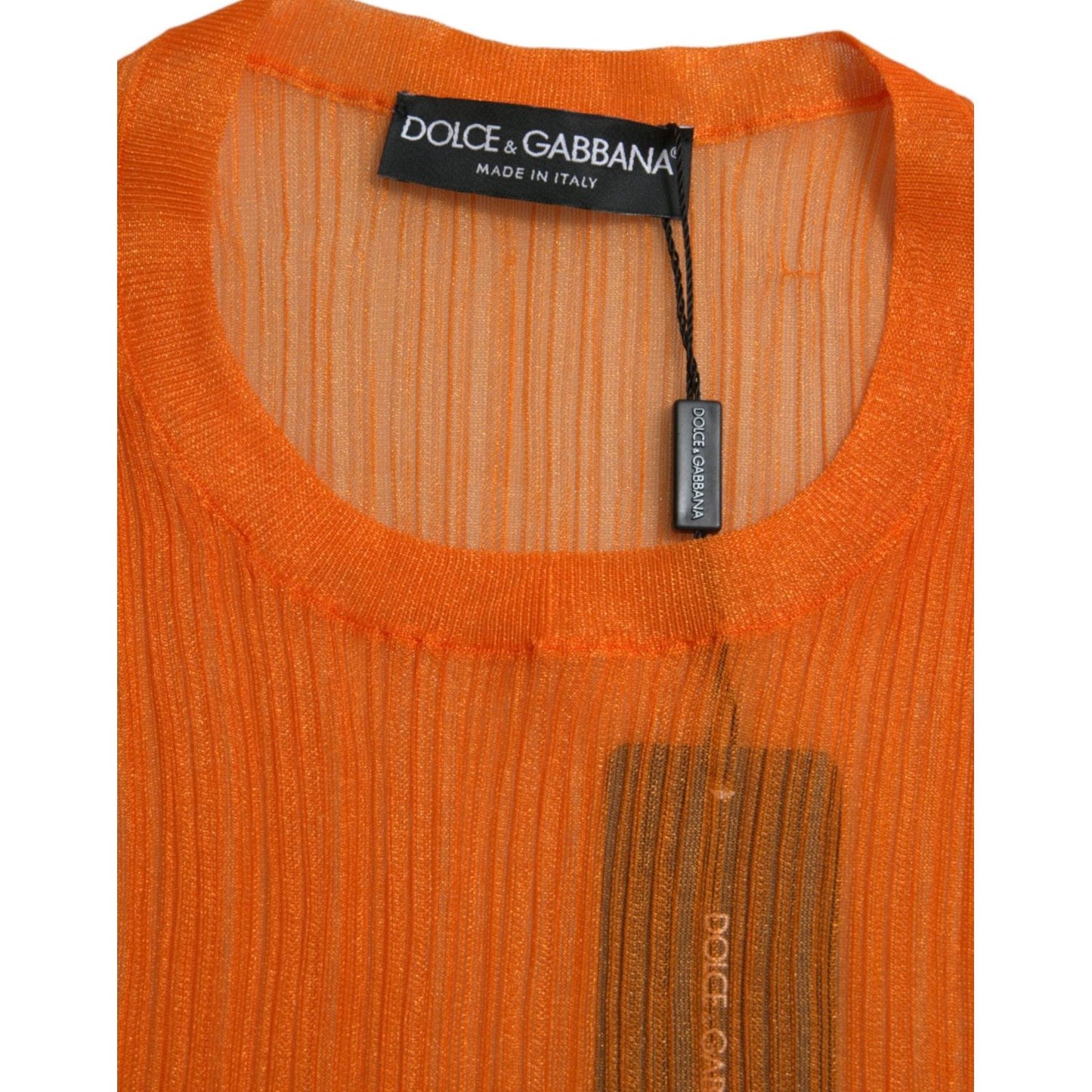 Dolce & Gabbana Chic Orange Crew Neck Tank Top Dolce & Gabbana Chocolate