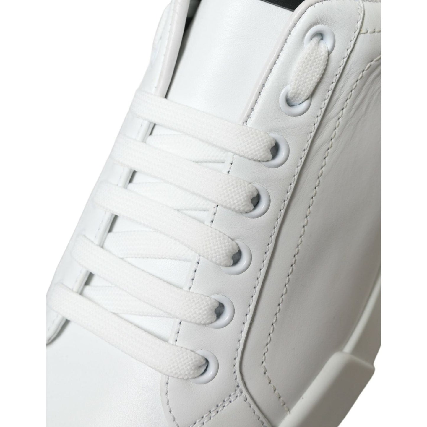 Dolce & Gabbana Elegant Portofino Calfskin Sneakers Dolce & Gabbana Light Gray