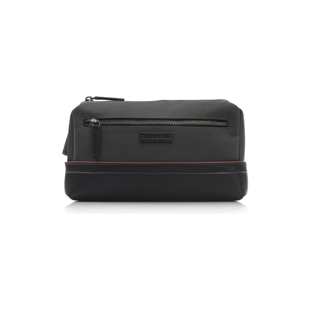 Cerruti 1881 Gray Nylon Men Clutch Cerruti 1881 Dark Slate Gray