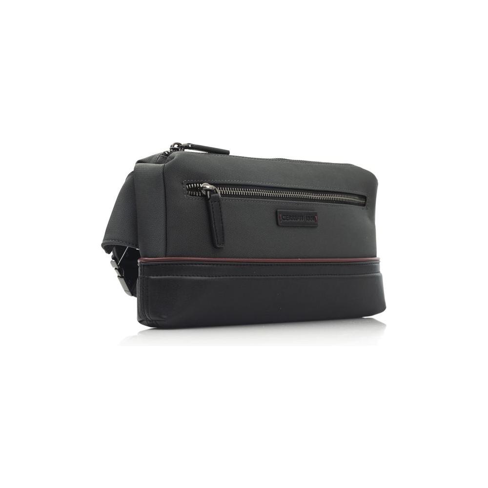 Cerruti 1881 Gray Nylon Men Clutch Cerruti 1881 Dark Slate Gray