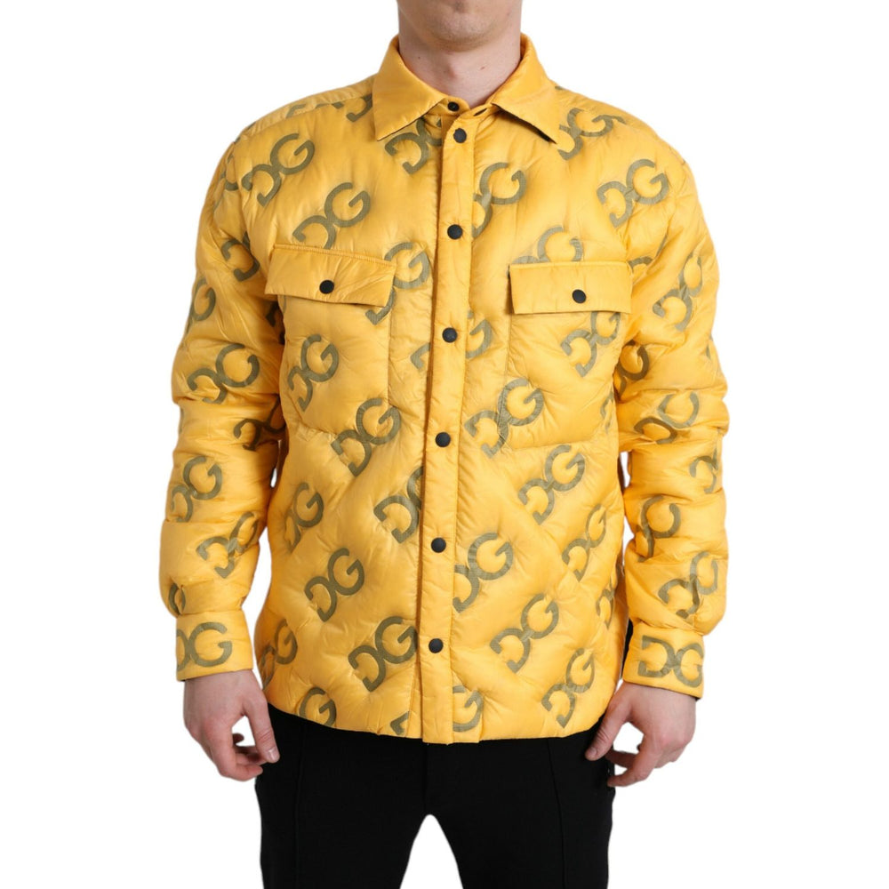 Dolce & Gabbana Dolce & Gabbana Elegant Yellow Padded Blouson Jacket JKT4001-48 1728,67345645728,Clothing,Dolce & Gabbana,IT48 | M,Jackets - Men - Clothing,Material: 100% Nylon,Men,Men - Clothing,New with tags,Yellow
