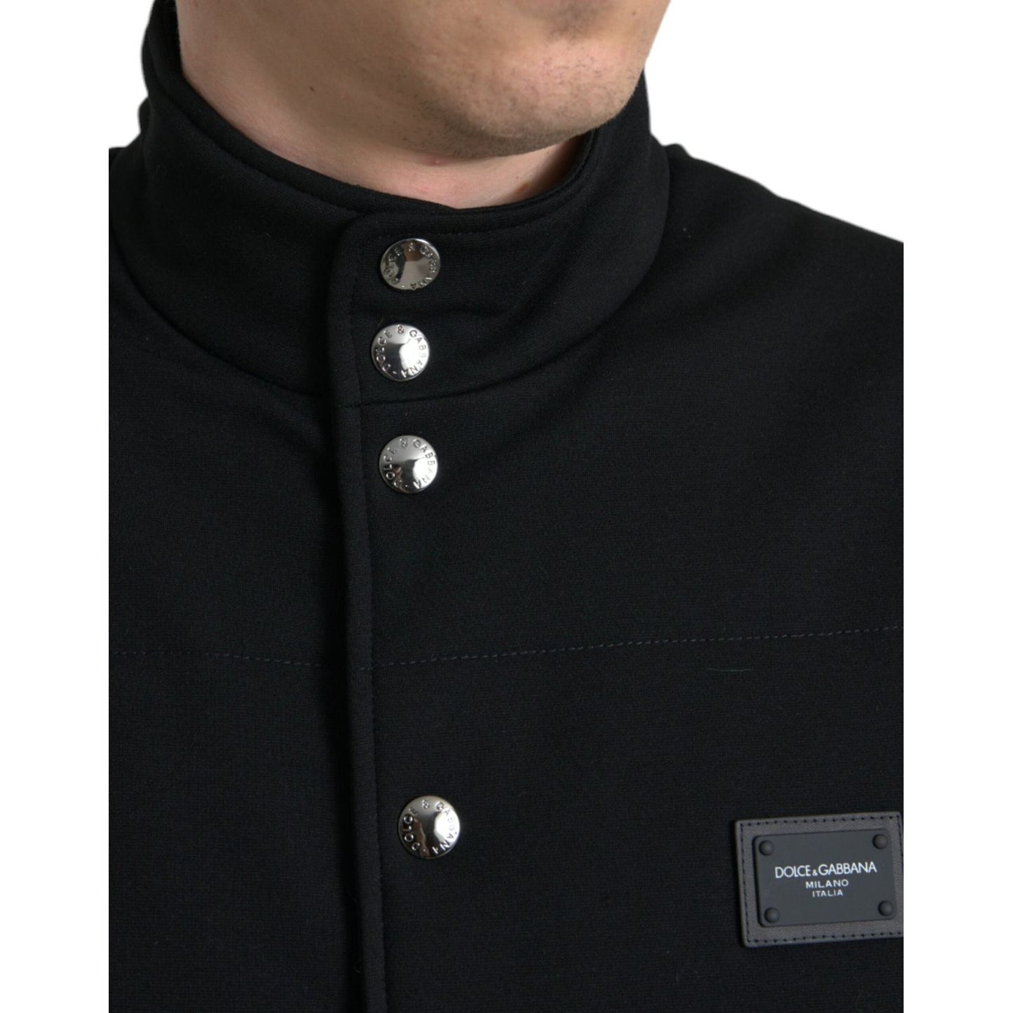 Dolce & Gabbana Elegant Black Sleeveless Vest Jacket Dolce & Gabbana Black