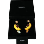 Dolce & Gabbana Chic Clip-on Banana Dangle Earrings Earrings Dolce & Gabbana Black