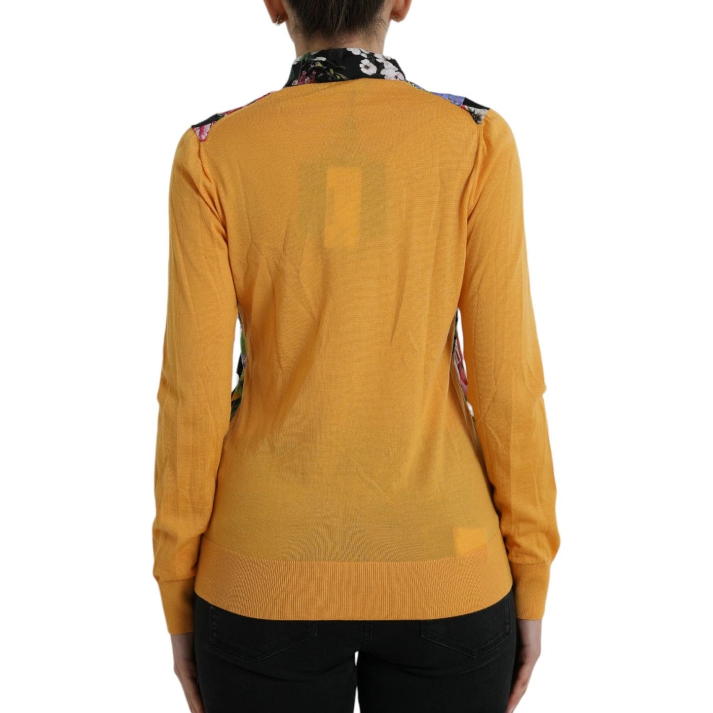Dolce & Gabbana Multicolor Cashmere-Silk Blend Henley Sweater Dolce & Gabbana Chocolate
