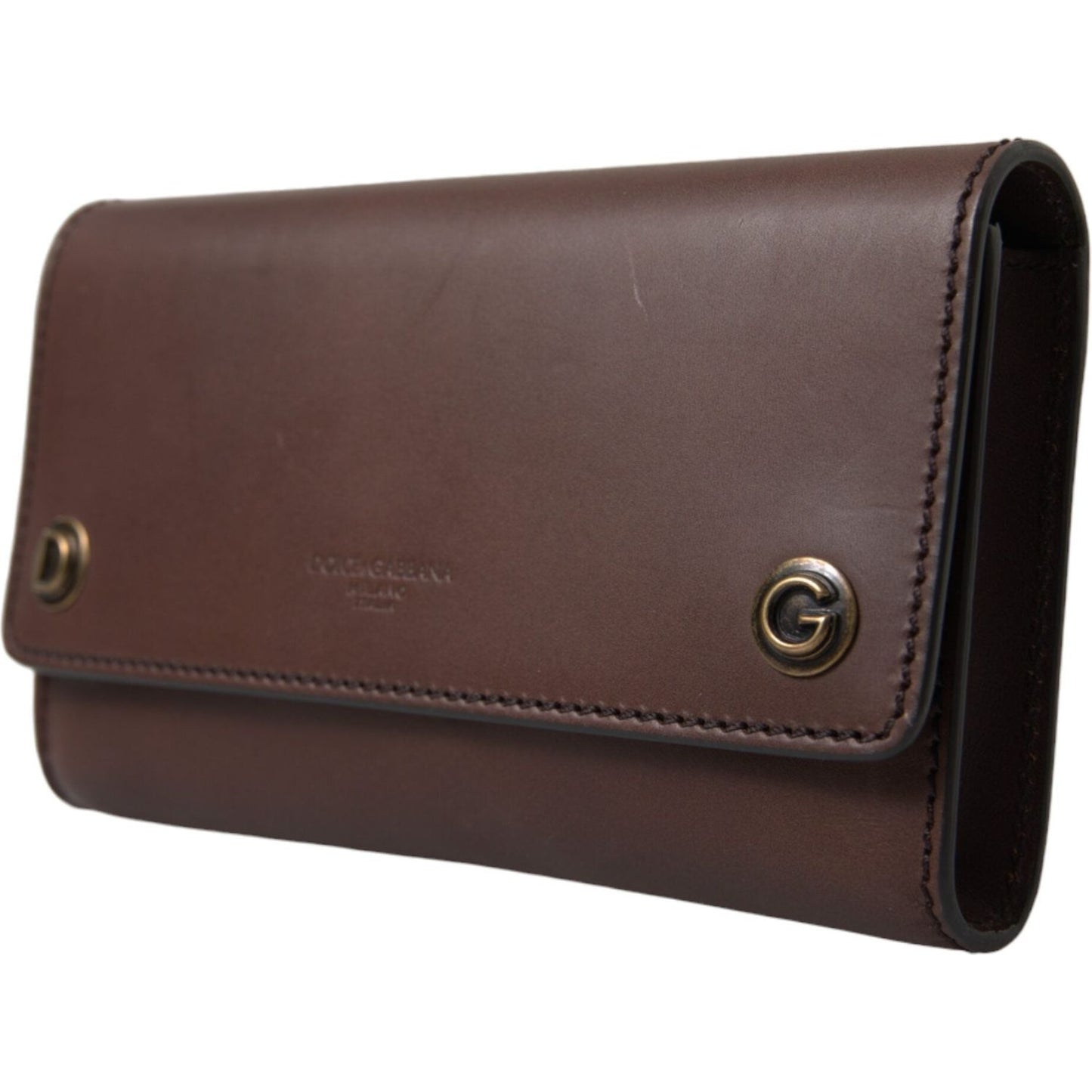 Dolce & Gabbana Elegant Leather Shoulder Bag in Rich Brown Dolce & Gabbana Dark Slate Gray
