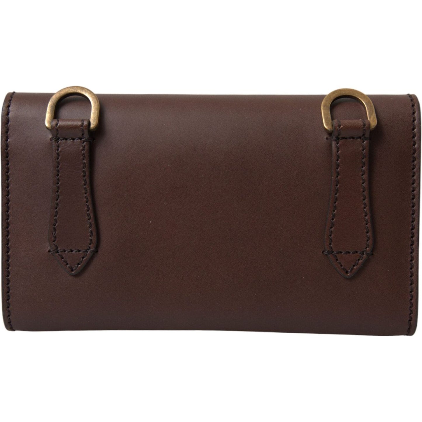 Dolce & Gabbana Elegant Leather Shoulder Bag in Rich Brown Dolce & Gabbana Dark Slate Gray
