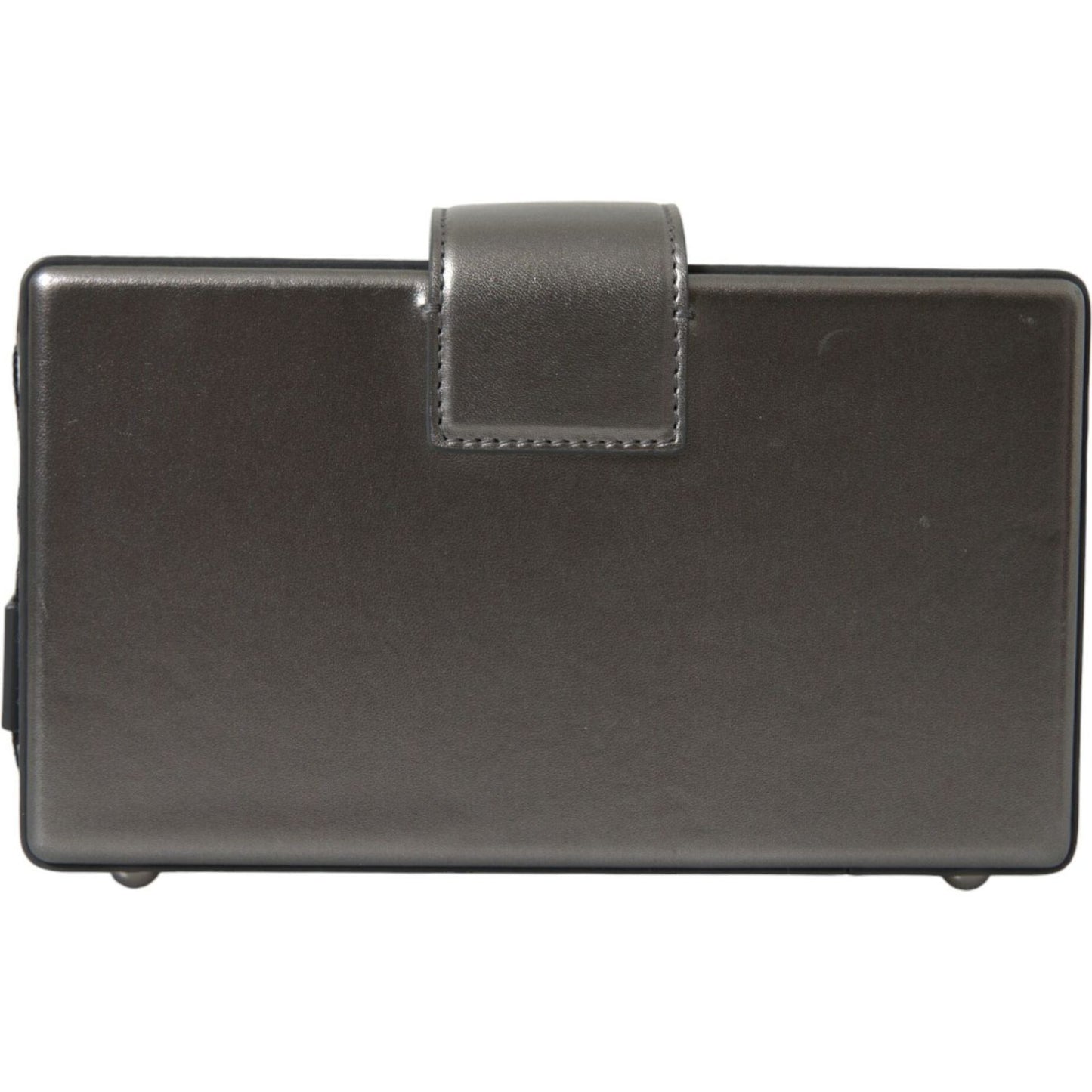 Dolce & Gabbana Metallic Gray Calfskin Shoulder Bag with Chain Strap Dolce & Gabbana Dark Slate Gray