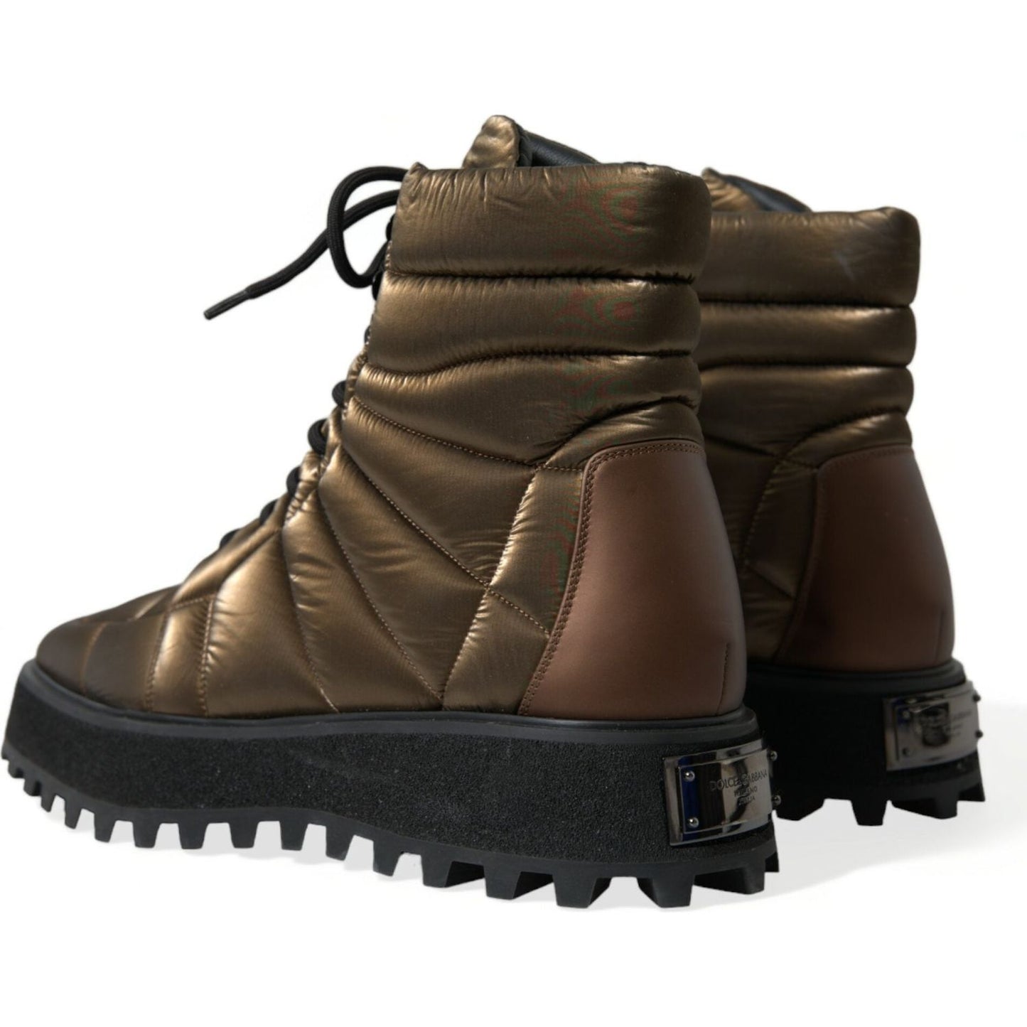 Dolce & Gabbana Bronze Plateau Padded Boots with DG Logo Plate Dolce & Gabbana Dark Slate Gray