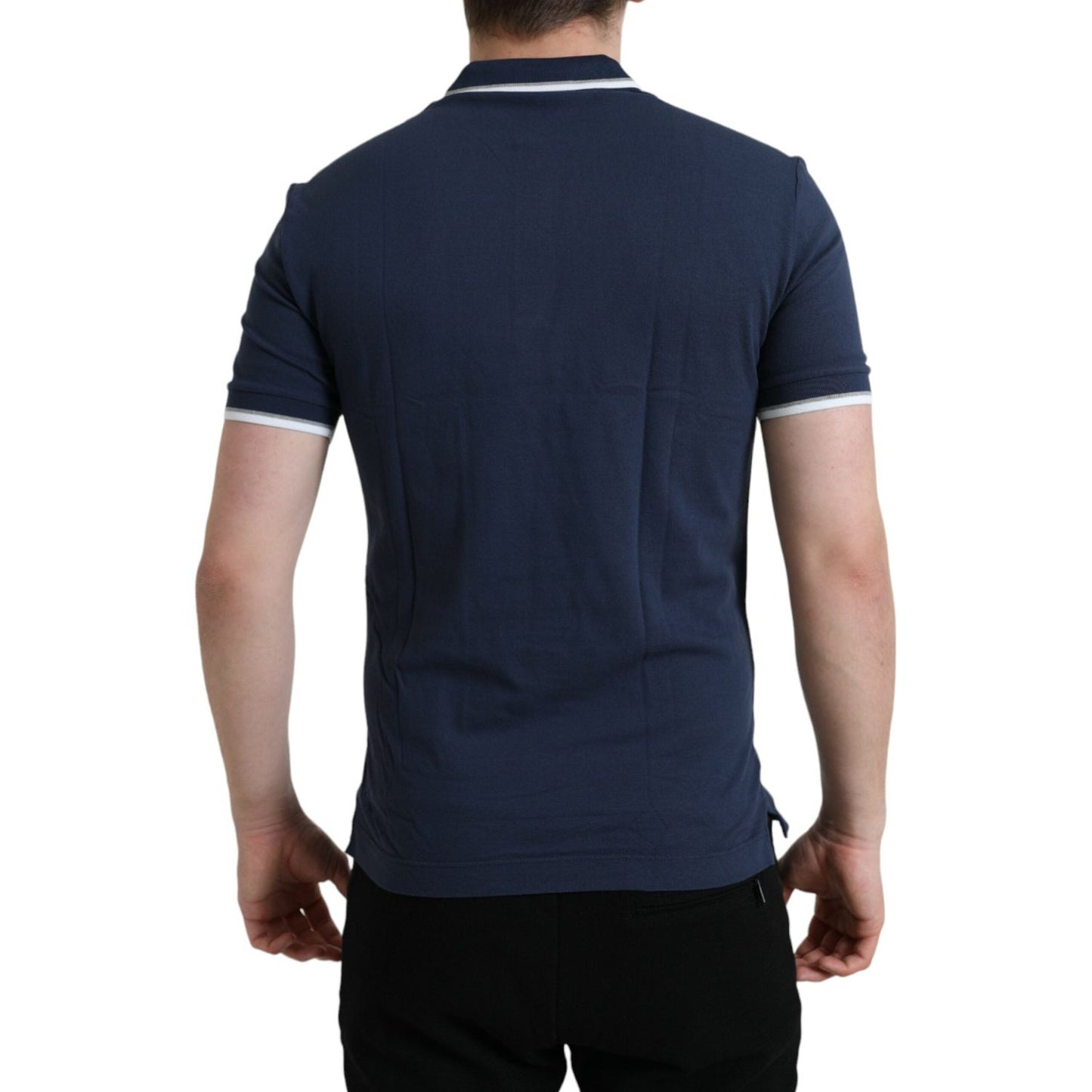 Dolce & Gabbana Elegant Crown Embroidered Polo T-Shirt Dolce & Gabbana Dark Slate Gray